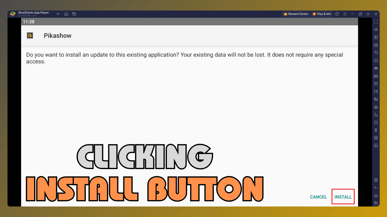Clicking Install Button