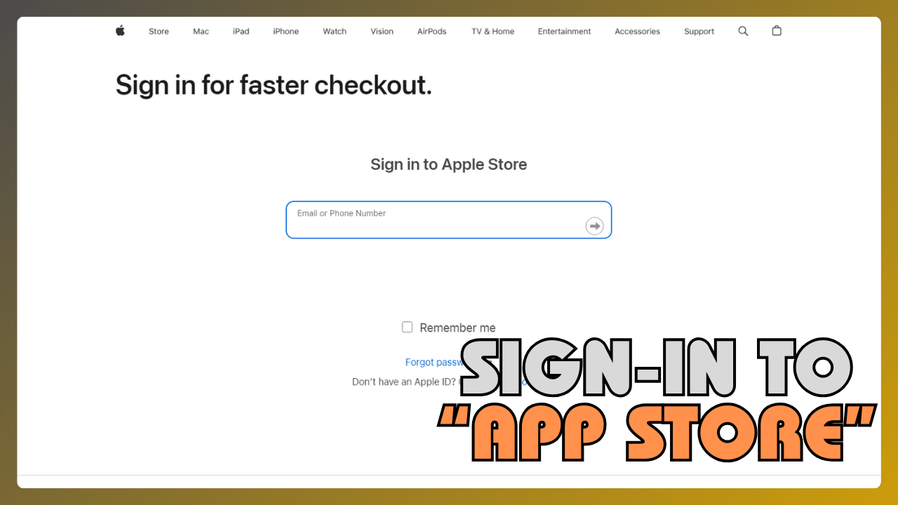 Sign-in to App Store