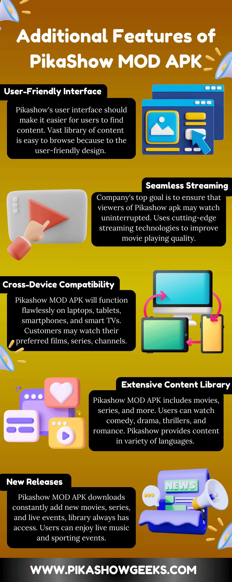 Additional Features of PikaShow MOD APK